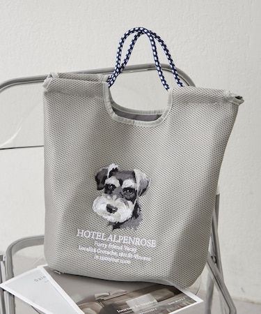 【人気シリーズ！】メッシュアニマル刺繍コードトートバッグ