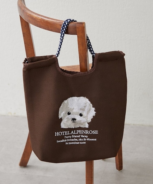 【人気シリーズ！】メッシュアニマル刺繍コードトートバッグ