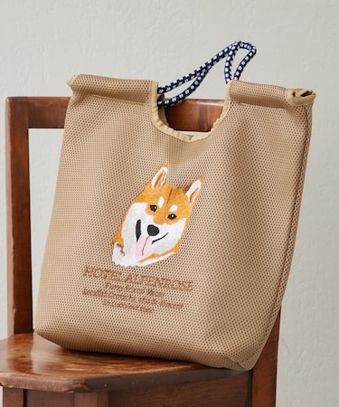 【人気シリーズ！】メッシュアニマル刺繍コードトートバッグ