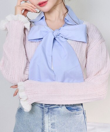 【one after another】配色カーディガン