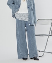 【接触冷感】デニムイージーパンツ