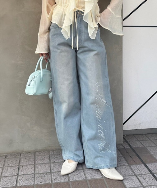 キラキラロゴバギーデニム