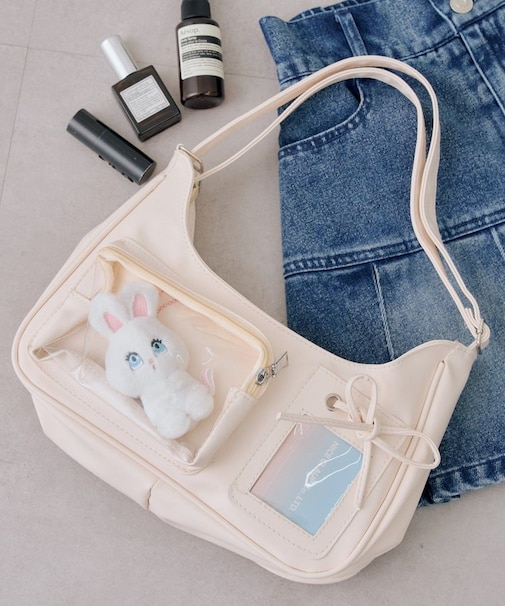 【RMAF】【魅せるポケットで推しをアピール】クリアポケットリボンバッグ