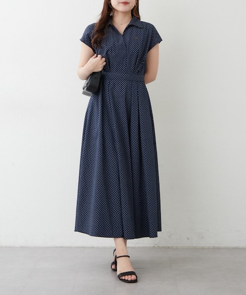 【一枚で美シルエット◎人気アイテム！】スキッパーフレンチスリーブワンピース
