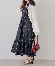 【OUTLET限定】ロングセラー大人気シリーズ！シャーリングロングワンピース