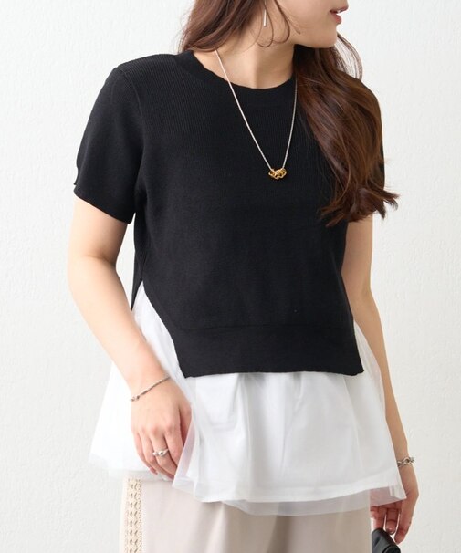 【OUTLET限定】【セットアイテム】M/Lサイズ展開 半袖プルオーバー+ペプラ