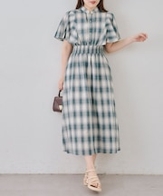 【OUTLET限定】上品な雰囲気漂う、ピンタック袖フレアワンピース