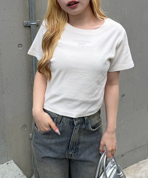 【ANOTHER BRANCH】ラインストーンワンポイントTシャツ