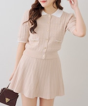 【continuer】配色ケーブルニットセットアップ