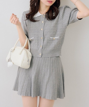 【continuer】配色ケーブルニットセットアップ