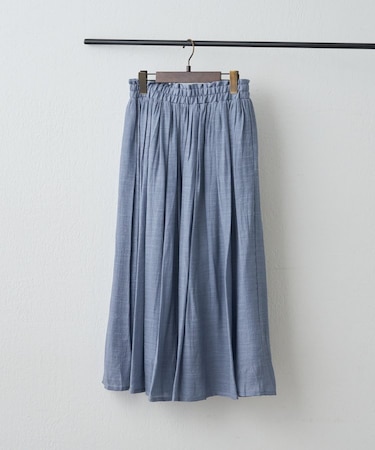 【軽やかに揺れるフレアシルエット】ウエストフリルギャザースカート