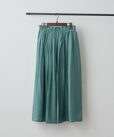 【軽やかに揺れるフレアシルエット】ウエストフリルギャザースカート