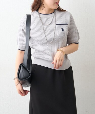 【U.S. POLO ASSN. ×RMAF】ポケ付ケーブルプルオーバー