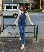 【continuer】オーガンリボンペプラムサロペ