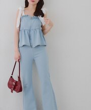 【continuer】オーガンリボンペプラムサロペ