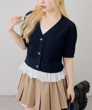 【continuer】裾レースベビーケーブルニット