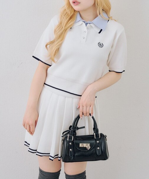 【ANOTHER BRANCH】W衿ポロ+ミニプリーツスカート