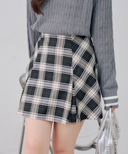 【continuer】チェックプリーツミニスカート