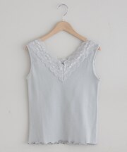 【春夏マストアイテム】テレコＶレースタンク