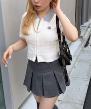 【continuer】2枚衿WZIPカーディガン