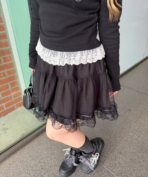 【continuer】重ねチュールミニスカート