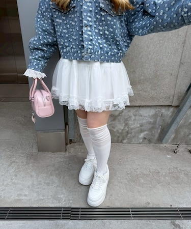 【continuer】重ねチュールミニスカート