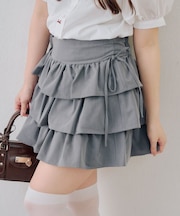 【continuer】サイドリボンティアードミニスカート