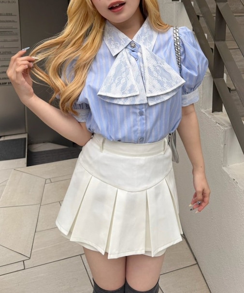 【ANOTHER BRANCH】【ふんわりシルエット】レースボウタイ付ブラウス