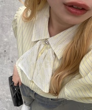 【ANOTHER BRANCH】【ふんわりシルエット】レースボウタイ付ブラウス