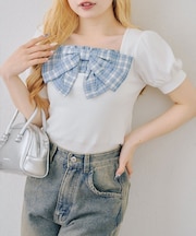 【continuer】リボンドッキングパフT