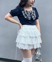 【continuer】リボンドッキングパフT