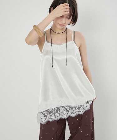 サテンレースキャミチュニック