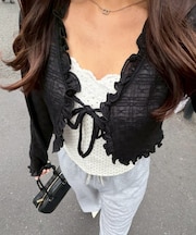 【continuer】レースカーディガン×カップ付きレースキャミ