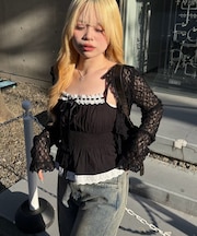 【continuer】【1枚で着映え?】肩リボンキャミブラウス