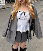 【continuer】【1枚で着映え?】肩リボンキャミブラウス