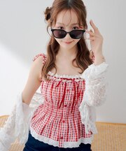 【continuer】【1枚で着映え?】肩リボンキャミブラウス