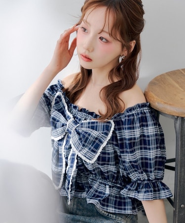 【continuer】レースBigリボンブラウス