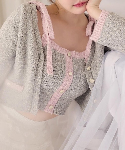 【one after another】配色カーデ