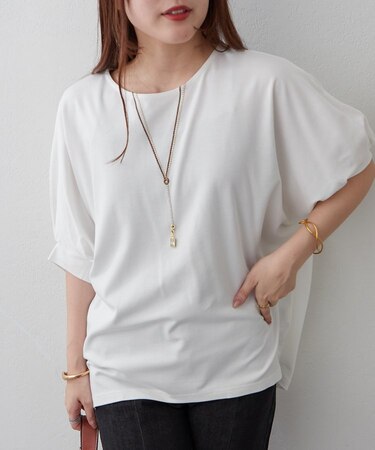 《着るだけで完成》アクセサリー付ドルマンTシャツ