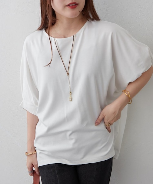《着るだけで完成》アクセサリー付ドルマンTシャツ