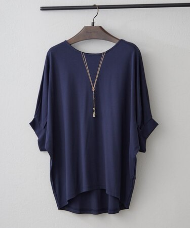 《着るだけで完成》アクセサリー付ドルマンTシャツ