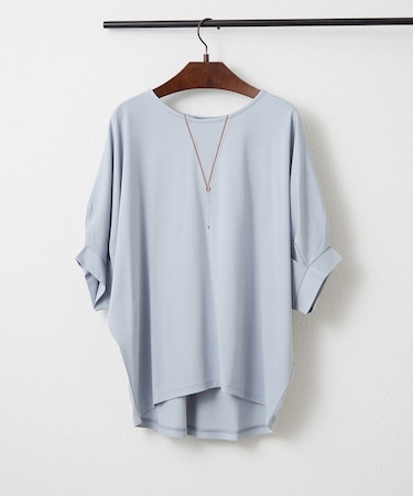 《着るだけで完成》アクセサリー付ドルマンＴシャツ
