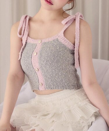 【one after another】配色ビスチェ