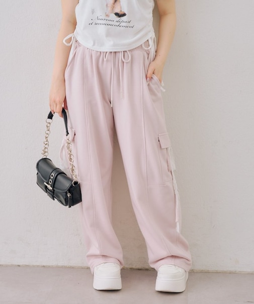 【continuer】スウェットリボンカーゴパンツ