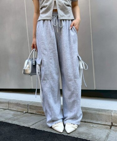 【continuer】スウェットリボンカーゴパンツ