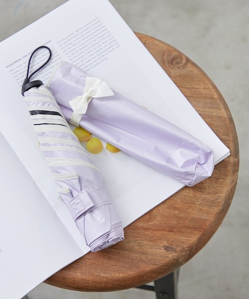 【超軽量】リボン付き折りたたみ傘