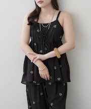 【SETUP】花刺繍キャミチュニックブラウス