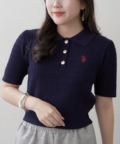 【U.S.POLOASSN.】半袖ポロニット