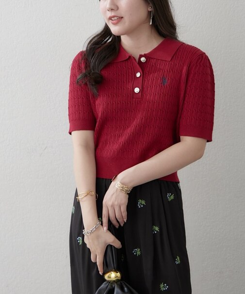 【U.S.POLOASSN.】半袖ポロニット