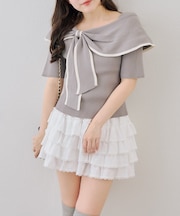 【ANOTHER BRANCH】配色オフショルリボンプルオーバー